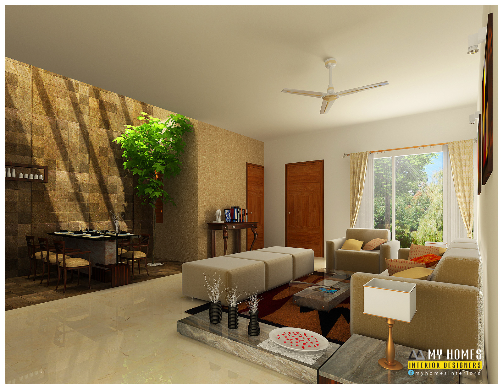 Modern Low Cost Kerala Home Interior Design with Simple Decor