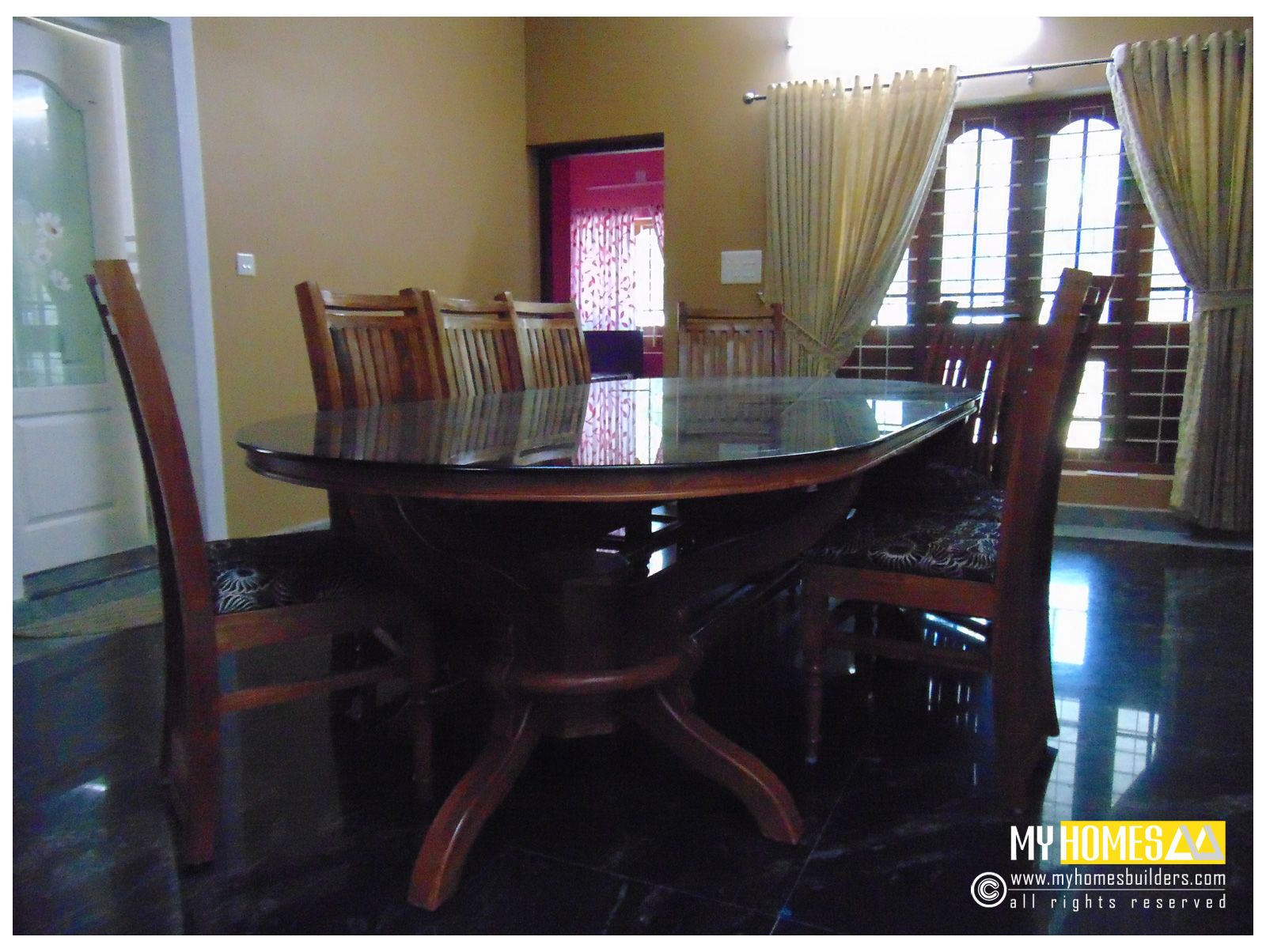 dining room table, dining room interior, modern room dining rooms in kerala, kerala homes Dining rooms