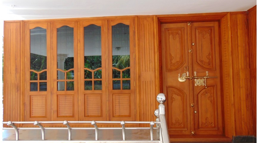 Modern & Traditional kerala front door designs
